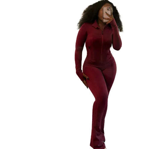 Burgundy “that girl” 2 piece set