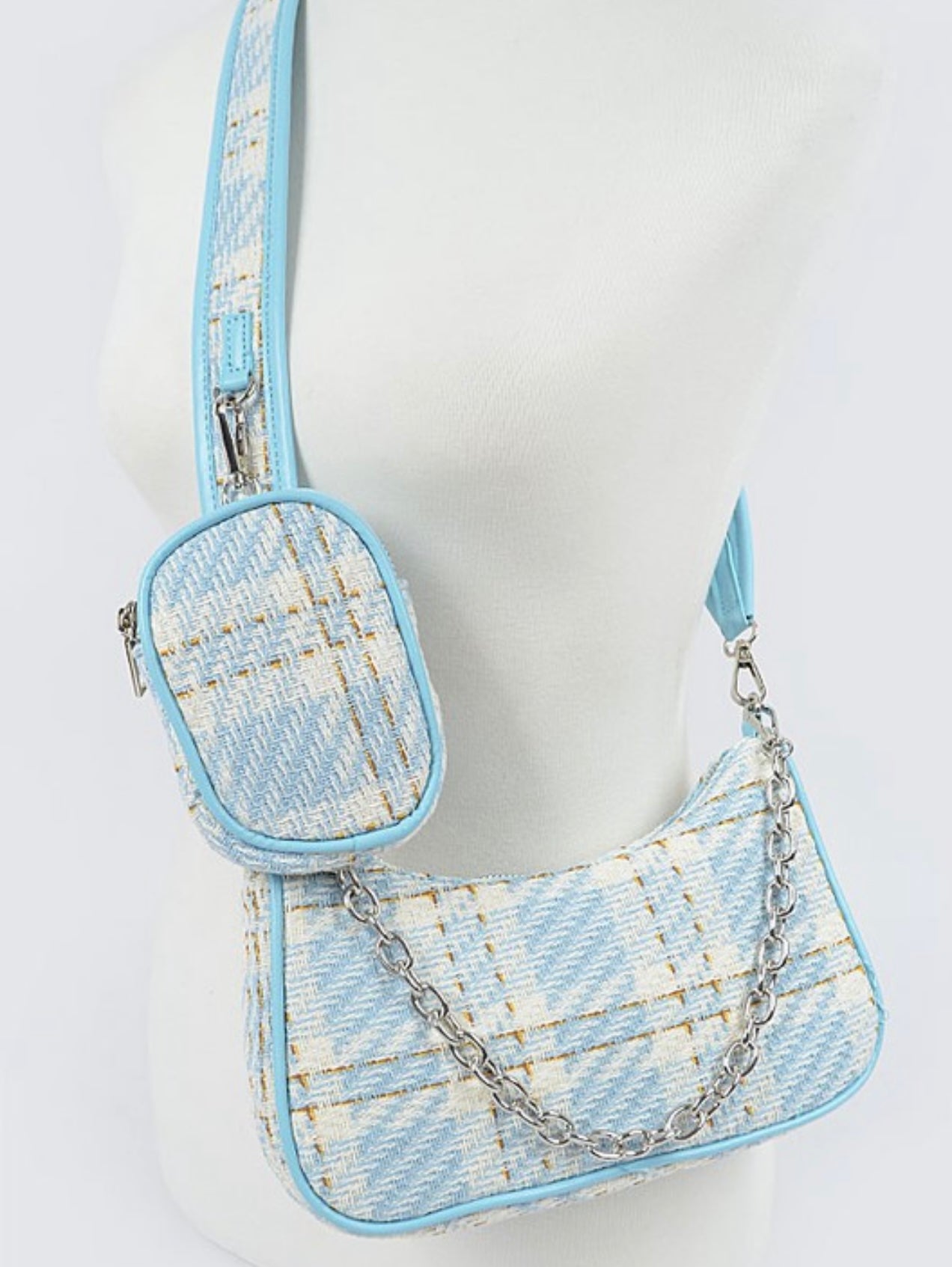 Blue Plaid Purse